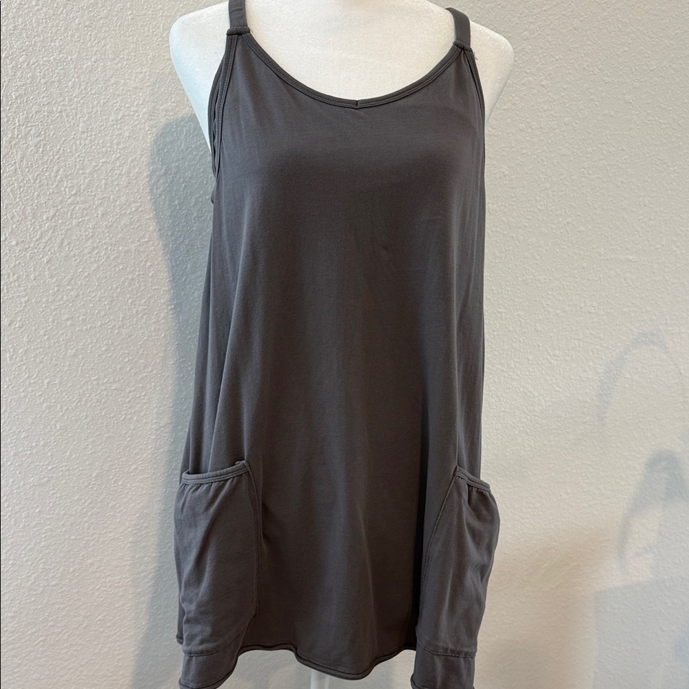Casual Charcoal Pocket Tank Top